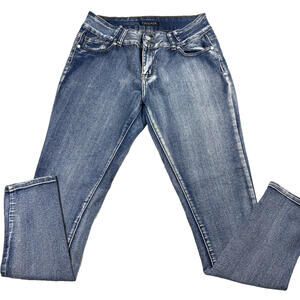 Crocker Jeans Womens 15 Blue Faded Wash Skinny Denim Y2K Grunge Streetwear